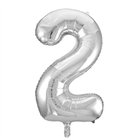 Folieballon  - Sølv 86 cm. 1 stk. Nr. 2